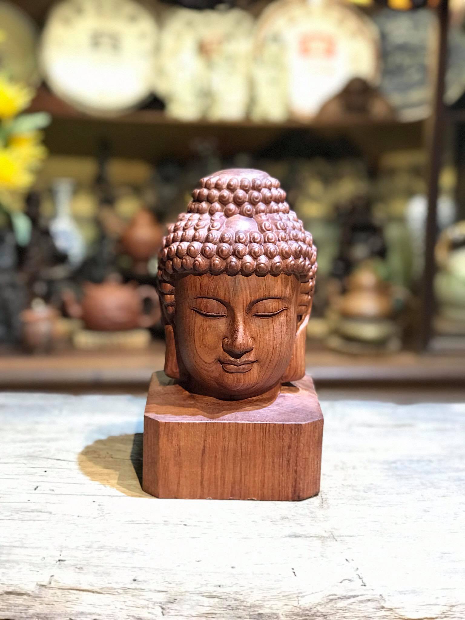 Diện Phật Adiđà gỗ Hương đá